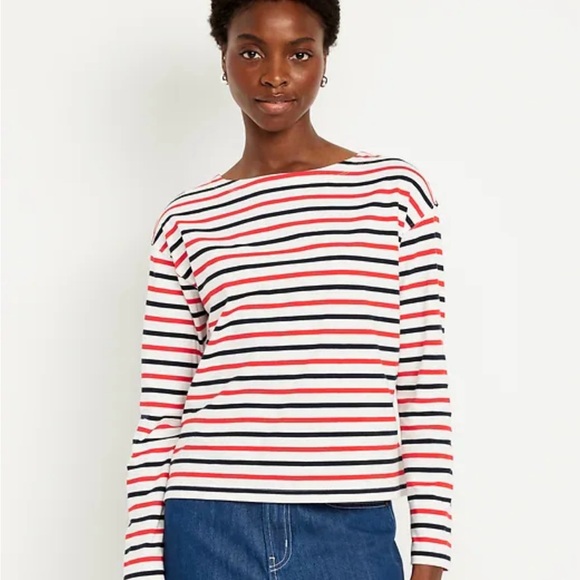 Old Navy Tops - Old Navy Red, White and Blue Mariner Striped Long Sleeve T-Shirt